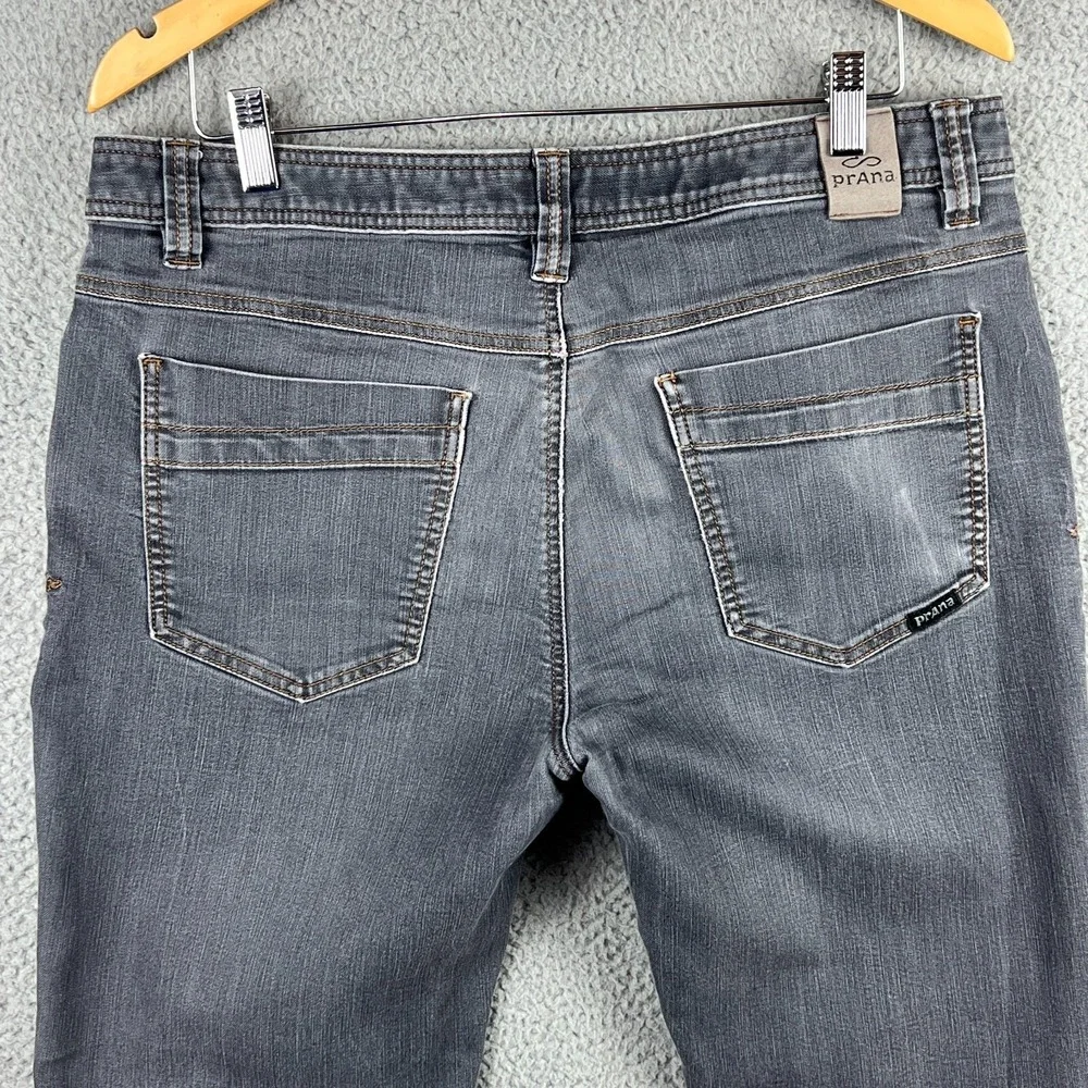 PrAna Jeans Mens 34X32 (35x32) Medium Wash Grey Denim Straight Leg Slim Fit - Picture 5 of 10